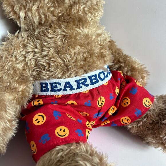 Build A Bear Brown Teddy 15" Plush w/ Red Joe Boxer Smiley Shorts - Picture 8 of 8